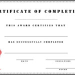 Certificate Of Completion Word Template