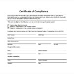 Certificate Of Compliance Template