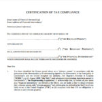 Certificate Of Compliance Template