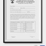 Certificate Of Compliance Template