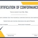 Certificate Of Conformance Template
