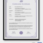 Certificate Of Conformance Template