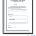 Certificate Of Conformance Template