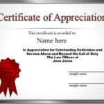 Certificates Of Appreciation Template