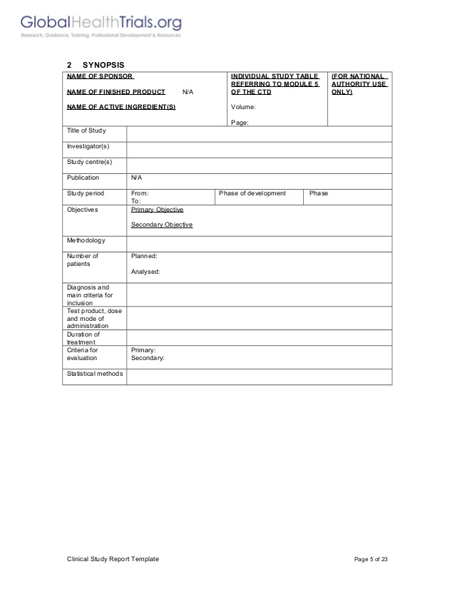 Clinical Trial Report Template