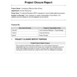 Closure Report Template