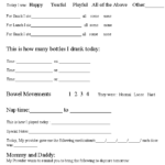 Daycare Infant Daily Report Template