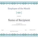 Employee Of The Month Certificate Template