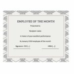 Employee Of The Month Certificate Template