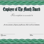 Employee Of The Month Certificate Template