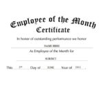 Employee Of The Month Certificate Templates