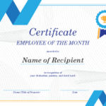 Employee Of The Month Certificate Templates