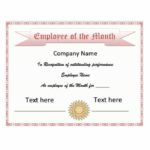 Employee Of The Month Certificate Templates