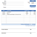 Expense Report Template Xls