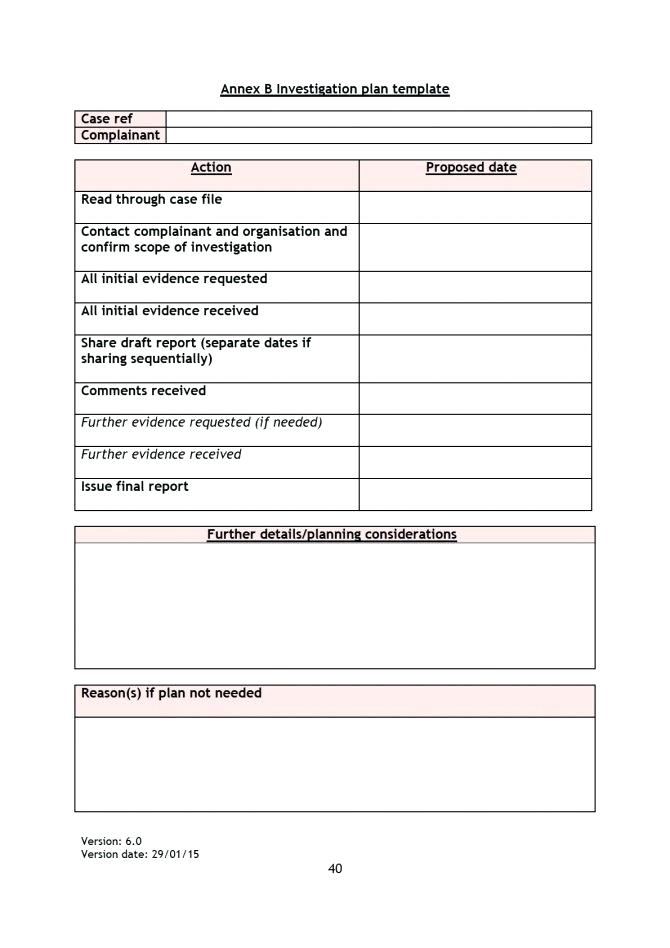 Failure Investigation Report Template