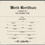Fake Birth Certificate Template