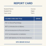 Fake College Report Card Template