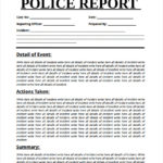 Fake Police Report Template