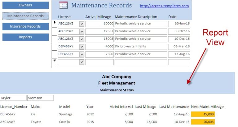 Image 1 for Fleet Management Report Template