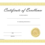 Free Certificate Of Excellence Template