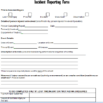 Incident Report Form Template Doc