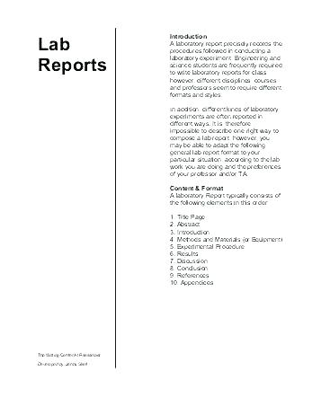 Lab Report Template Word