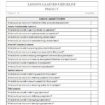 Lessons Learnt Report Template