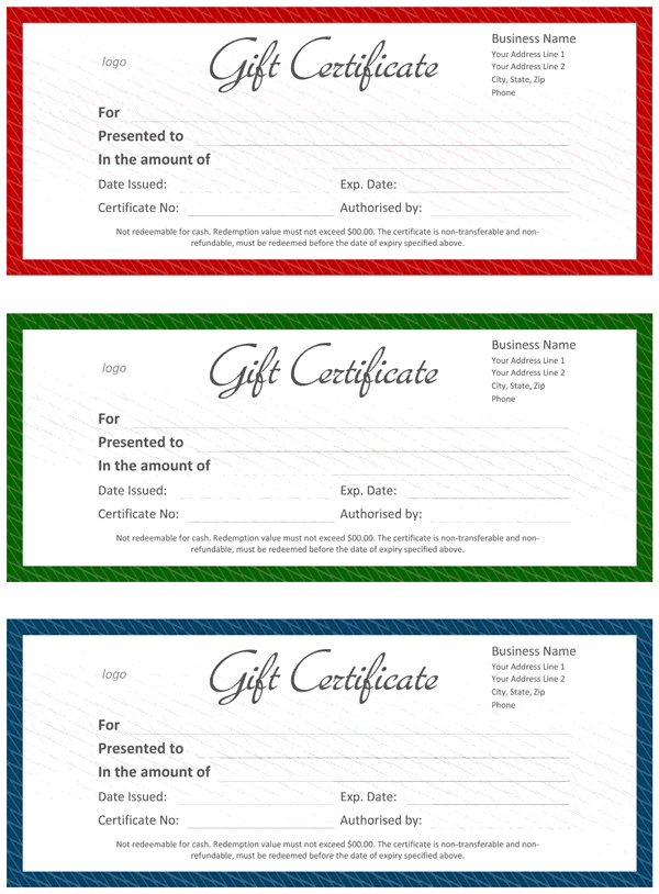 Microsoft Gift Certificate Template Free Word