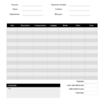 Microsoft Word Expense Report Template