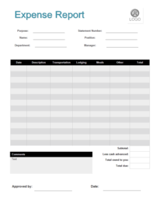 Microsoft Word Expense Report Template - Ablebionics