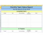 Monthly Status Report Template Project Management