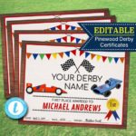 Pinewood Derby Certificate Template