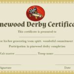 Pinewood Derby Certificate Template