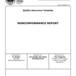 Quality Non Conformance Report Template