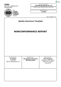 Quality Non Conformance Report Template (1) - PROFESSIONAL TEMPLATES ...