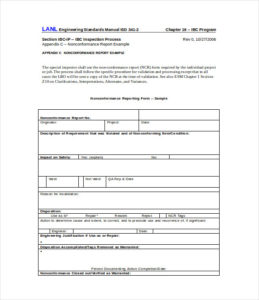 Quality Non Conformance Report Template (5) - PROFESSIONAL TEMPLATES ...