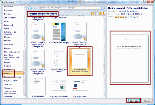 Report Template Word 2007