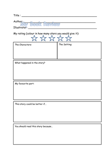 Report Writing Template Ks1