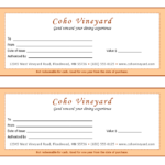 Restaurant Gift Certificate Template