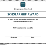 Scholarship Certificate Template