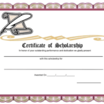 Scholarship Certificate Template