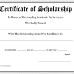 Scholarship Certificate Template