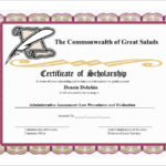 Scholarship Certificate Template