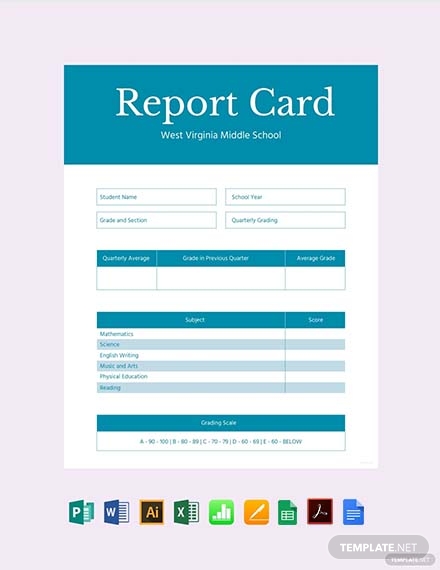 School Report Template Free