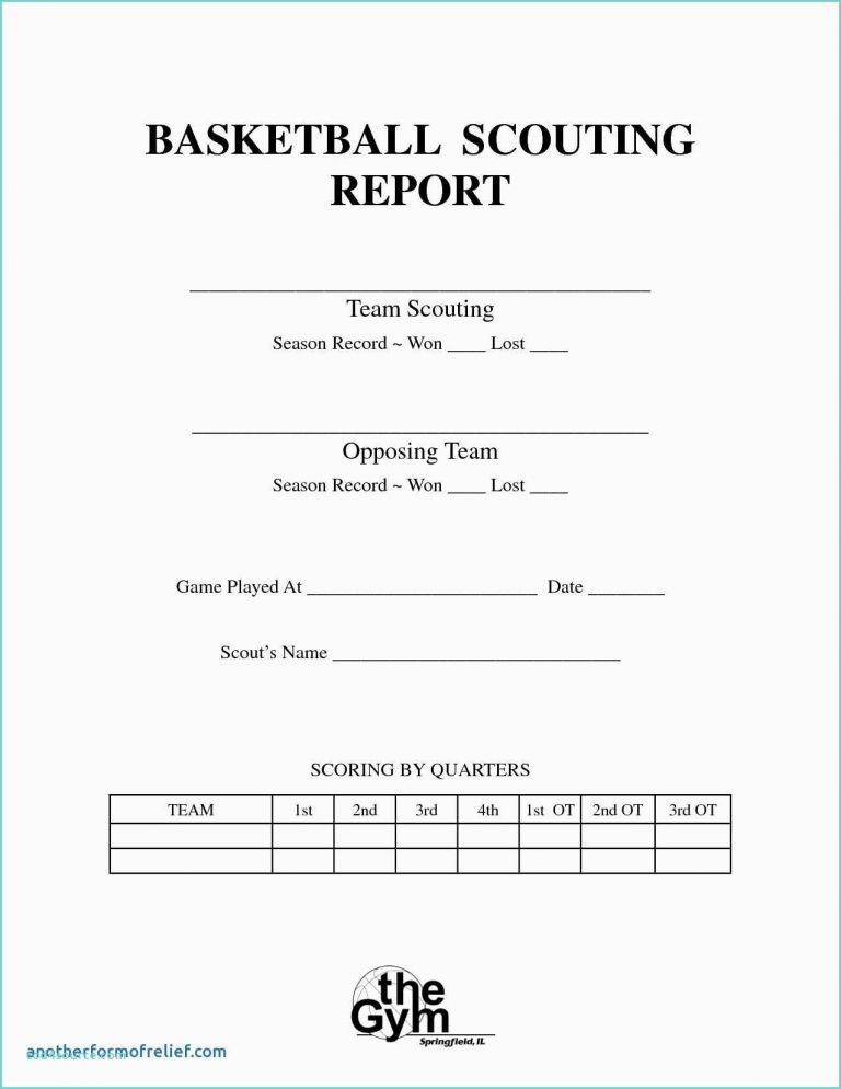 Scouting Report Template Basketball