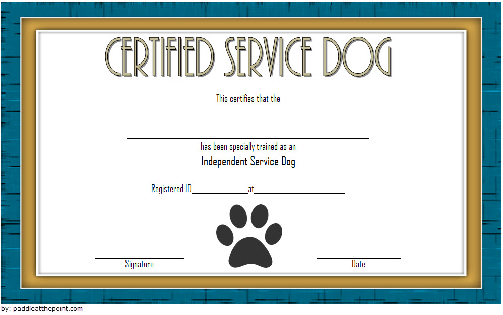 Service Dog Certificate Template