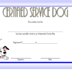 Service Dog Certificate Template