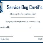 Service Dog Certificate Template