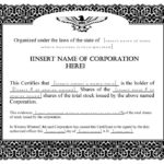 Stock Certificate Template Word