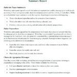 Template For Summary Report